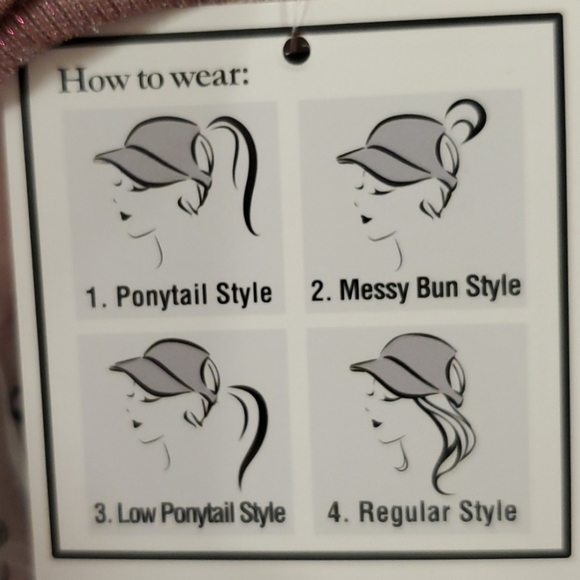 Black silvery metallic pony cap lightweight sporty - Picture 4 of 7